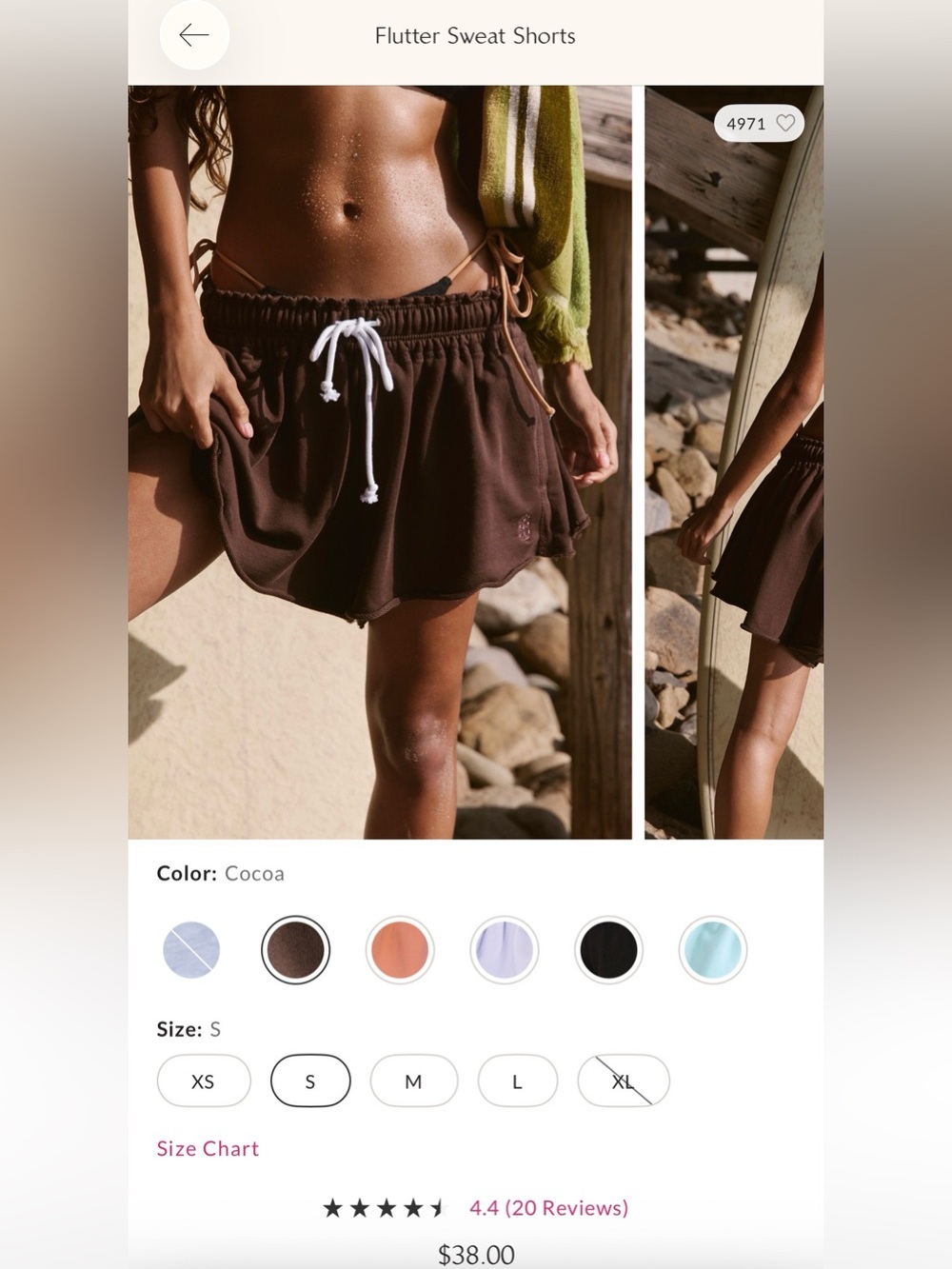 Free People Cocoa Drawstring Skort with White Tie